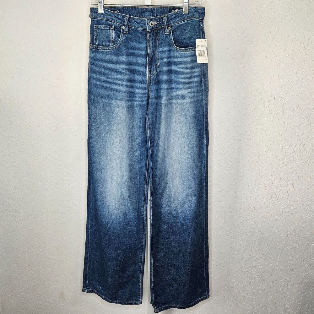 Buffalo David‎ Bitton High Rise Wide Leg Jeans Antique Sanded Denim Size 27